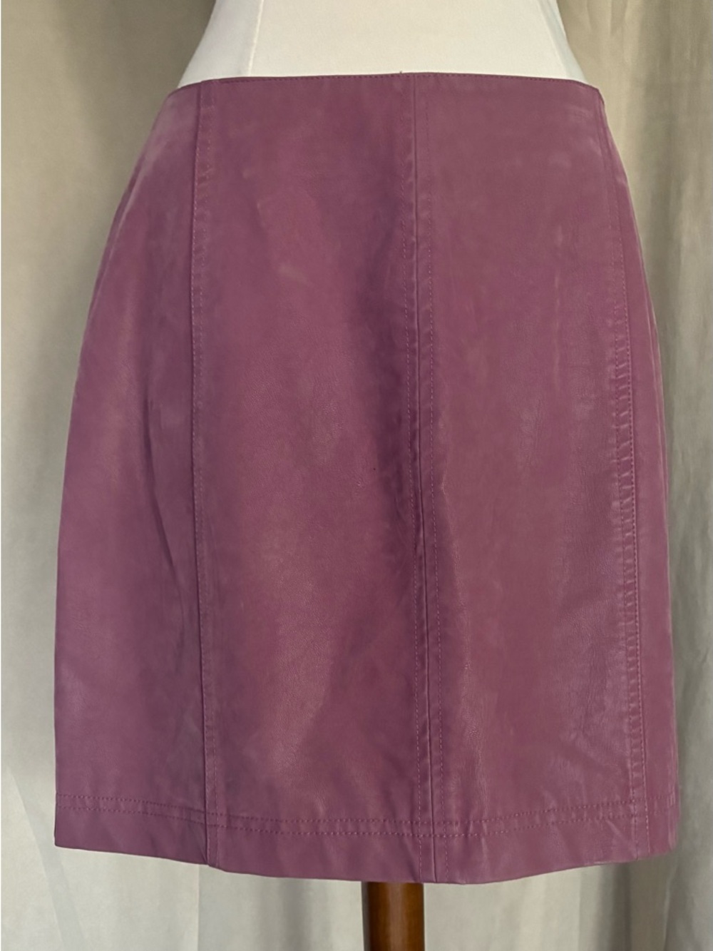 Free People Dusty Mauve Leather Mini Skirt